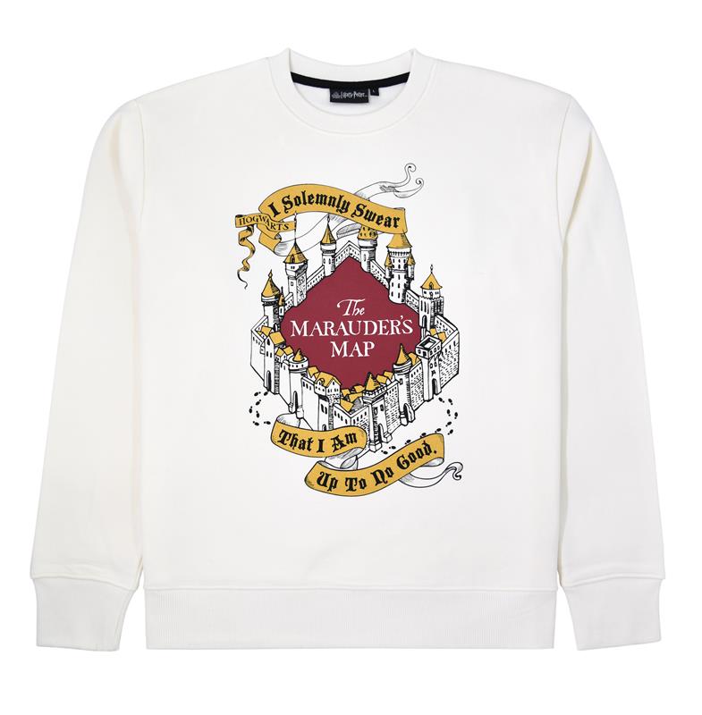 The Marauder's Map Adult Sweatshirt With Gold Shimmer Print