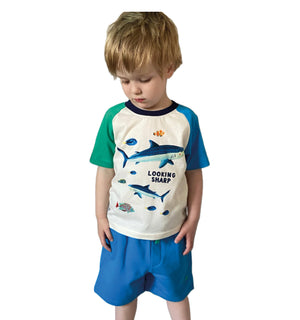Fabric Flavours Looking Sharp Shark Short Set