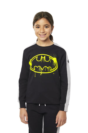 Batman Colour Block Neon Spray Logo Sweatshirt
