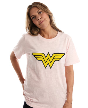 Women's Wonder Woman Logo Pink Tee