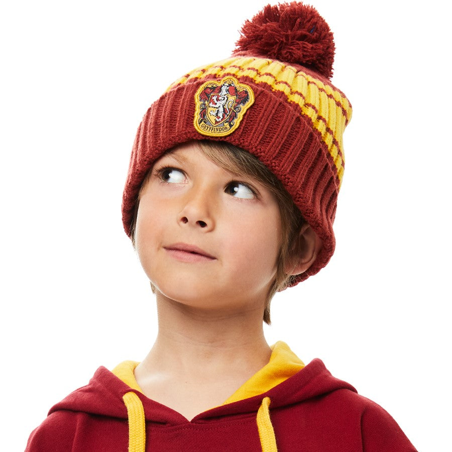 Gryffindor Kids Chunky Knit Beanie With Pom Pom