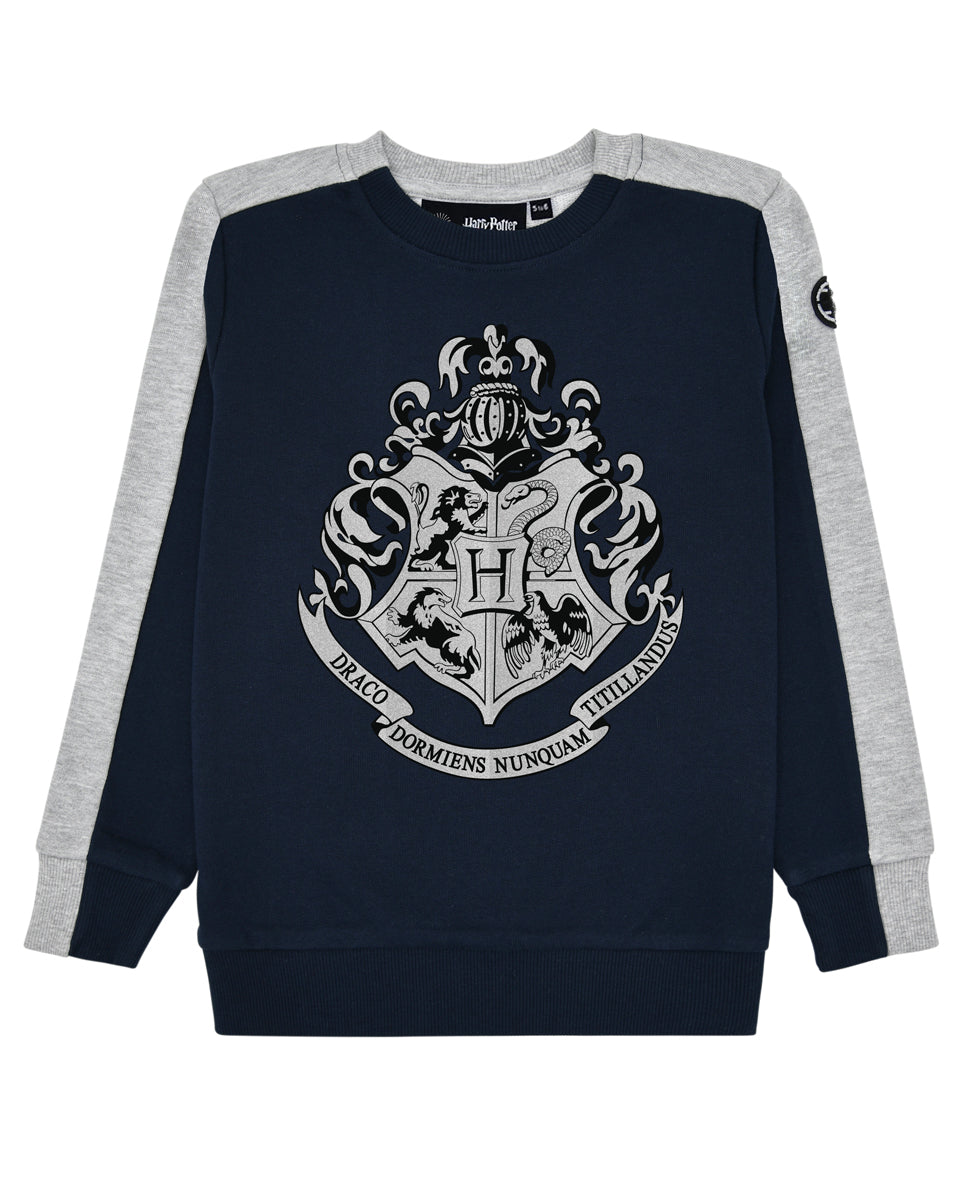 Harry Potter Reflective Hogwarts Logo Kids Sweatshirt