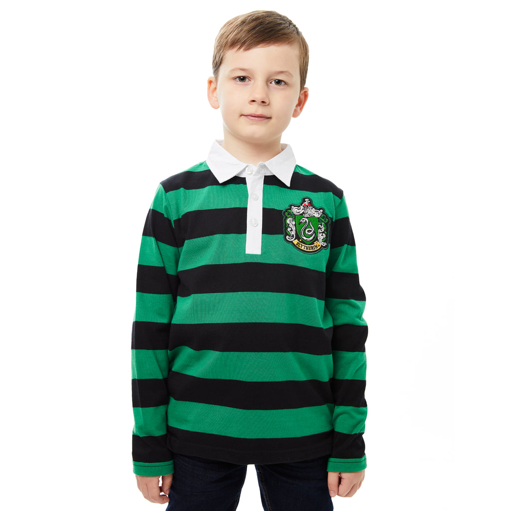 Slytherin Rugby Kids Long Sleeve Stripe T-Shirt