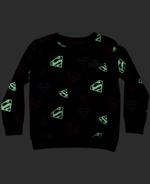 Superman Glow In The Dark Repeat Print Sweatshirt