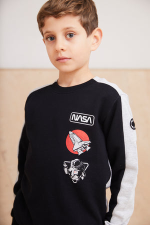 NASA Badge Print Sweatshirt