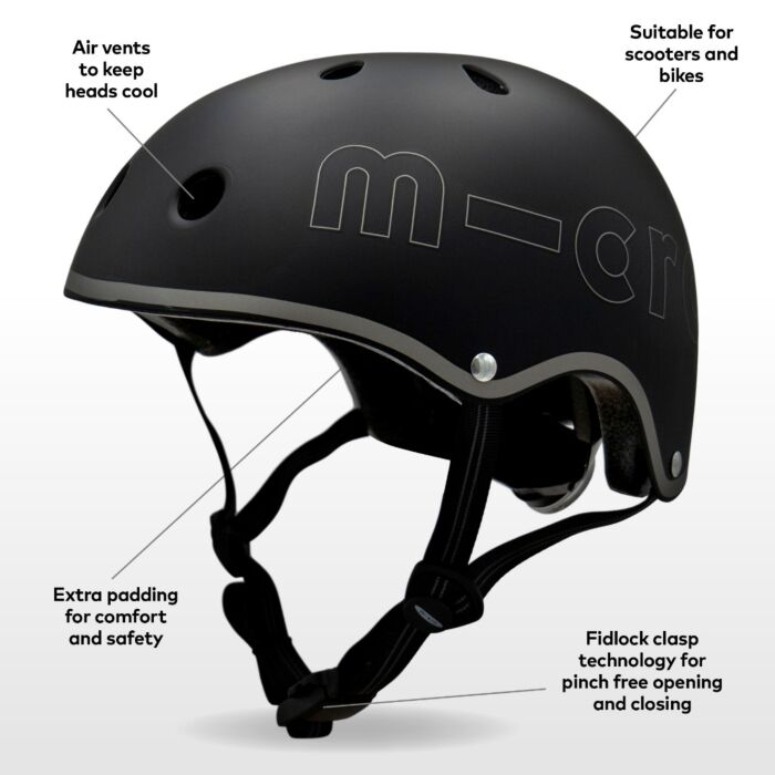 Micro Deluxe Helmet - Black (Available in store collection only)