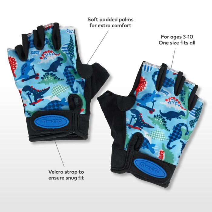 Micro Fingerless Scooter & Bike Gloves - Scootersaurus (Available in store collection only)