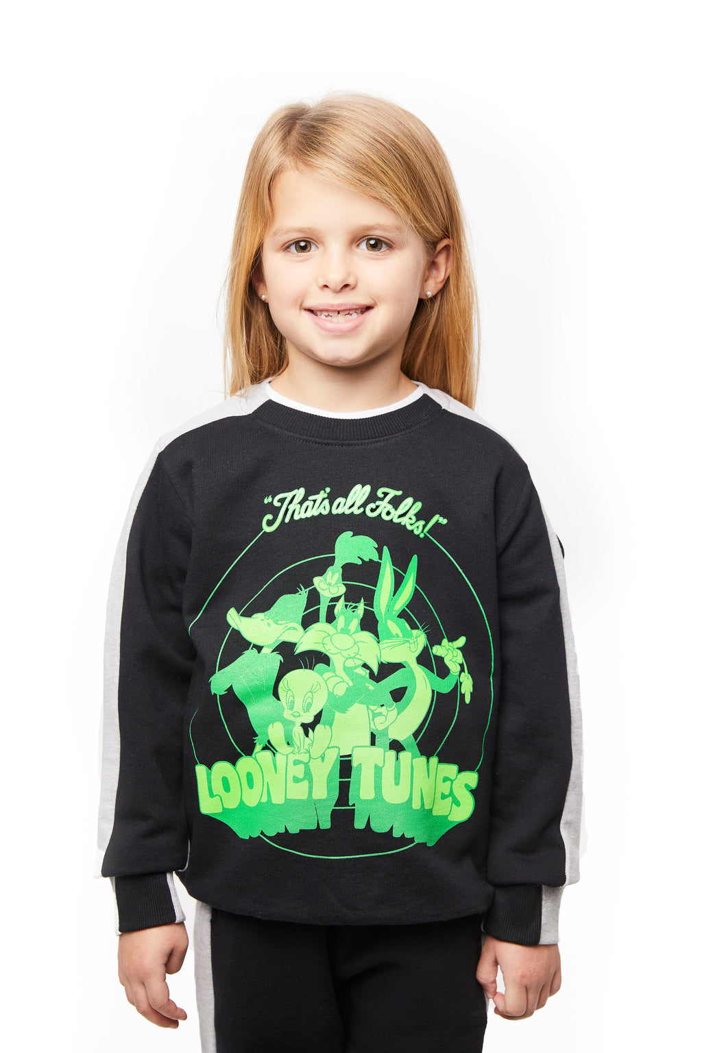 Thats All Folks Colour Block Kids Sweatshirt